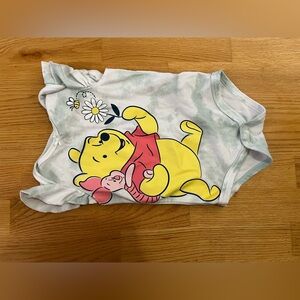 Disney White Baby Bodysuit with Mint Green Logo